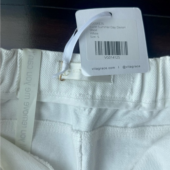 VITA GRACE | SUZIE SUMMER DAY DENIM SHORT | WHITE - Picture 5 of 8